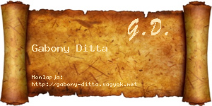 Gabony Ditta névjegykártya